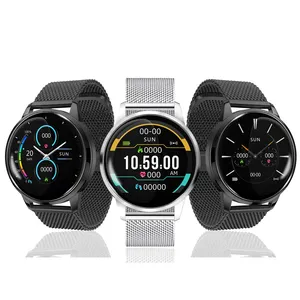 安卓IOS三星手机智能手表健身跟踪器适合心率不锈钢智能手表男士2022