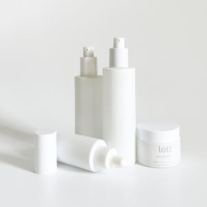 लक्जरी मैट सफेद 30 60 80 120 मिलीलीटर कॉस्मेटिक लोशन क्रीम ग्लास बोतल और जार सफेद पंप स्प्रे शीर्ष - Product Image 4