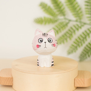 Décoration de bureau à domicile créative de haute qualité petit ornement de chat en <span class=keywords><strong>bois</strong></span> artisanat en <span class=keywords><strong>bois</strong></span> écologique pour les cadeaux d'anniversaire - Product Image 1