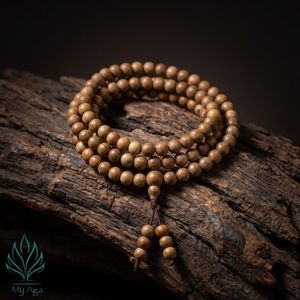 Bijoux exclusifs en bois d'agar naturel vietnamien, perles de 6 mm, perles de mala en bois d'agar AL-108-6-0002, cadeau unisexe pour la méditation ou la prière - Product Image 2