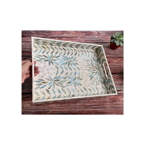 Plateau de service en nacre Magnifique Rectangle Plateaux de service en nacre incrustés de qualité supérieure - Product Image 1