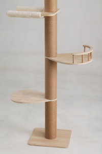 Tree Tower Floor to Ceiling Oak Wooden Sisal <b>Scratching</b> <b>Post</b> Adjustable Height Pet Luxury Furniture OEM/ODM - Product Image 4