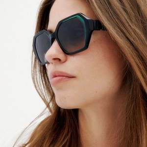 Nouveauté 2022, lunettes de soleil rétro pour hommes et femmes, noires, à motif léopard, hexagonales, petite monture, lunettes de soleil polygonales - Product Image 1