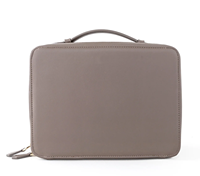Boîte de rangement de papeterie de bureau à poignée rigide étui à cosmétiques de maquillage en cuir végétalien pour femmes avec bandoulière