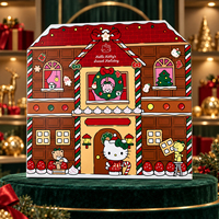 Boîte cadeau calendrier de l'Avent de Noël personnalisée en gros, boîte mystère en forme de maison de pain d'épices pour le compte à rebours des fêtes