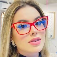 Monture de lunettes rectangulaire élégante pour femme en TR90 et PC, anti-lumière bleue, avec verres AC bleu noir solide et diamantés – Offre spéciale