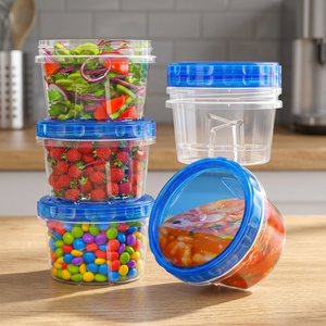 <b>Kitchen</b> Freezer <b>Storage</b> <b>Containers</b> Plastic Food <b>Containers</b> Flip Top Lids BPA Free Reusable Eco-Friendly Waterproof <b>Containers</b> - Product Image 3