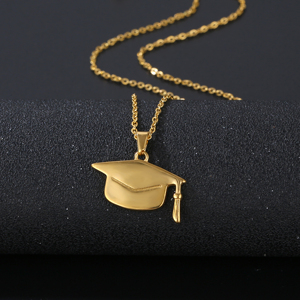 Olivia personalizado Acero inoxidable moda graduación sombrero colgante impermeable Cutiing estilo 18K oro encanto para hombres mujeres - Product Image 6