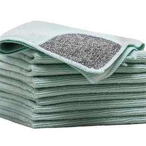 Chiffon de nettoyage triple usage, vert, rectangulaire, épaissi, absorbant l'eau, pour casseroles et poêles de cuisine - Product Image 5