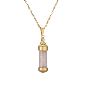 패션 열 수 있습니다 향수병 펜던트 목걸이, 7 색 쇄석 소원 병, 쇄골 체인 - Product Image 6