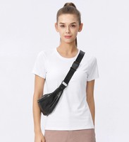 T-shirt de sport athlétique à manches courtes pour femme, respirant avec petits trous, séchage rapide, sensation de fraîcheur, idéal pour la course et l'entraînement en salle de sport