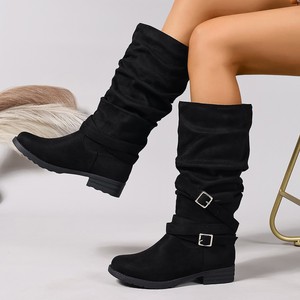 <span class=keywords><strong>Bottes</strong></span> de mode à tige haute pour femmes New Western <span class=keywords><strong>Cowboy</strong></span> Slouch Boots Slip on Rider Boots pour toutes les saisons - Product Image 2