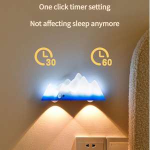 ضوء جداري جبلي ثلجي لاسلكي داخلي جهاز تحكم عن بعد قابل للتخميد 10 ألوان قابلة لإعادة الشحن ضوء ليلي لغرفة النوم - Product Image 4