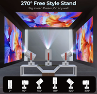 Projecteur vidéo LCD LED OEM ODM Full HD 1080P Auto-Focus Home Cinéma Android 13 Système d'exploitation Alimenté par batterie