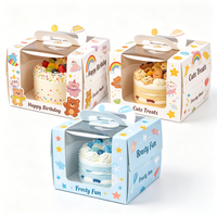 Boîte à gâteau personnalisée pour l'anniversaire des enfants, boîtes cadeaux écologiques pour repas d'enfants, emballages de pâtisserie sucrée