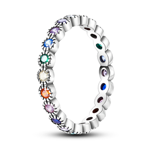 Anillo <span class=keywords><strong>de</strong></span> boda <span class=keywords><strong>de</strong></span> plata chapada con circonitas delicadas y engaste <span class=keywords><strong>de</strong></span> canal <span class=keywords><strong>para</strong></span> <span class=keywords><strong>mujer</strong></span> - Product Image 3