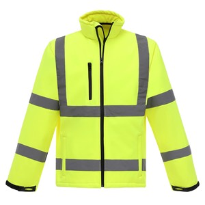Chaqueta reflectante de alta visibilidad, ropa de trabajo de seguridad, abrigo cálido de lana impermeable con tiras reflectantes para uso en exteriores - Product Image 1