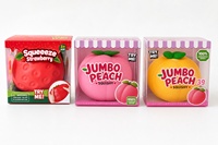 Jouet Squishy Fraise à Remontée Lente, Balle Anti-Stress Réaliste en Forme de Fruit, Jouet Sensoriel Souple en TPR pour Soulagement du Stress, Cadeau Personnalisable en Gros