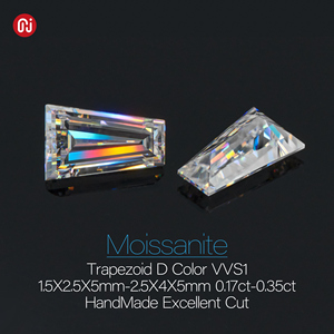 GIGAJEWE Moissanite bianco D colore trapezoidale taglio manuale pietra preziosa sintetica per la creazione di gioielli - Product Image 2