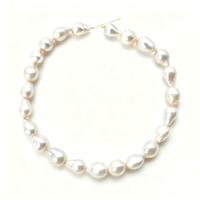 Edison Teardrop Baroque Freshwater Pearl Strand, Natural Genuine Drop Shaped Irregular Pearls, Original Natural Pearl Beads