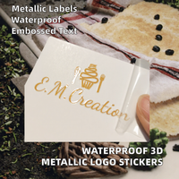 Autocollant personnalisé UV DTF, étiquette en cristal, décalcomanie imperméable, autocollant logo métallique pour bouteille en verre, tasse, emballage cosmétique
