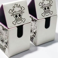 2 boîtes de cartes en cuir avec 2 séparateurs Grande taille Fit 100 + Plus Single Sleeved Deck Box for Collectible Cards