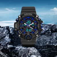 Olika jam tangan Digital Chronograph Analog pria, arloji olahraga LED bercahaya dengan kalender penyelam tali modis untuk anak