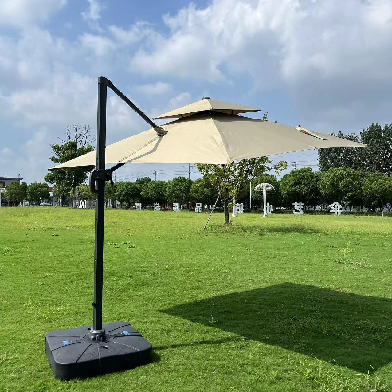 3M Vierkante Of Ronde Restaurant Paraplu Buiten Tuin Parasol Grote Roma Led Paraplu Tuinmeubilair Voor Zonnescherm Staal 1.5M