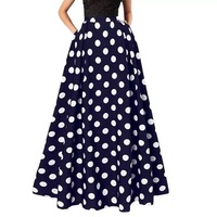 Falda y Bufanda de Halloween con Estampado de Puntos Estilo Rock and Roll para Mujer, Disfraz de los Años 50-60