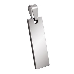 Ciondolo Rettangolare in Acciaio al Titanio 10x32mm, Placcato in Oro 14k e 18k, Componenti per Gioielli - Product Image 1