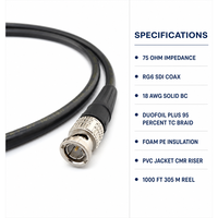 Câble coaxial d'origine Belden 1694A 75 ohms RG-6/U 18 AWG Solid BC 12G-SDI 4K UHD pour vidéo numérique 305m