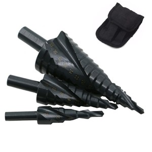 Yili Hardware Metric <b>Step</b> <b>Drill</b> Bits Hex Shank Black Cloth Bag Spiral Groove <b>Step</b> <b>Drill</b> For Metal Wood Drilling - Product Image 1