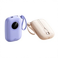 Batterie externe étanche 10000 mAh avec câble USB-C intégré, compacte, légère, ultra-fine, chargeur portable prenant en charge la charge rapide