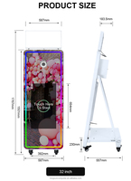 Cabina de Fotos Instantánea Lista para Alquilar, Software Gratuito para Tomar Fotos, Uso Sencillo, Cabina de Fotos con Espejo Mágico de 32 Pulgadas