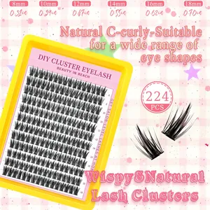 192 Rows Cluster <b>Lashes</b> Faux <b>Mink</b> Eyelashes Cluster Natural Eyelash Extension 3D Russia Strip Individual Eyelashes Cluster - Product Image 3