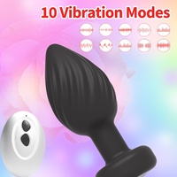 Unisex Flirt-Masturbator Erwachsenenspielzeug Kabelloser Ferngesteuerter Vibrierender Silikon-Analplug mit 10 Vibrationsmodi