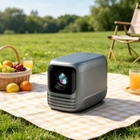 Proyector Portátil T10 para Viajes y Camping, 720P HD Recargable, Android 14, 260 Lúmenes, Batería Integrada, Luz Ambiental para la Vida al Aire Libre