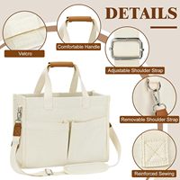 Sac fourre-tout en toile pour femme MIAOJIE avec fermeture Velcro, sac à bandoulière pour ordinateur portable, sac à main quotidien, sac de voyage, motif uni, importé