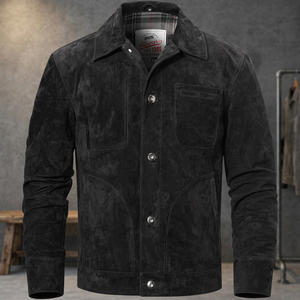 <b>Mens</b> <b>Suede</b> Trucker <b>Jacket</b> - Product Image 3