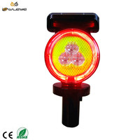 Voyant d'avertissement de trafic solaire super lumineux 10LED étanche avec GPS plusieurs modes de clignotement et options d'installation