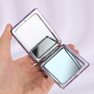 Mới nhất nghệ thuật trừu tượng phong cách du lịch kích thước vuông PU có thể gập lại mỹ phẩm Gương trang điểm nhỏ gọn Mini <span class=keywords><strong>Pocket</strong></span> gương - Product Image 3