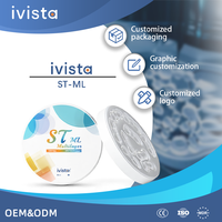Bloque de Zirconia IVISTA ST-ML con Translucidez del 43% y 1200MPa para Laboratorio Dental CAD/CAM, Integración Perfecta