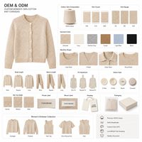 Suéter Minimalista Premium de Algodón Puro para Mujer, Cárdigan con Botones y Cuello Redondo, Top Clásico para Combinar en Capas, OEM Personalizado