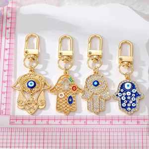Malocchio portachiavi in cristallo <span class=keywords><strong>Hamsa</strong></span> portachiavi protezione Fatima a mano portachiavi in metallo portachiavi portachiavi amuleto malocchio ciondoli gioielli ciondoli - Product Image 2