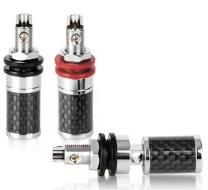 Terminal de Altavoz Automotriz Rasantek con Carcasa de Fibra de Carbono, Terminal de Audio Hembra con Contacto de Latón Chapado en Rodio - Product Image 3