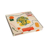 Boîte à pizza en papier kraft coloré, légère et durable, commande en gros, vente chaude, boîte en carton pliable personnalisable en couleur intégrale HuiLong