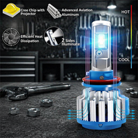 Kit de conversion de phares automobiles FT1 Turbo LED, ampoule de phare à faisceau haut et bas H16 H4 H1 9005 9006 881 avec puce C-ree pour voiture, camion, SUV