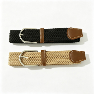 Ceintures en tissu tressé élastique personnalisées avec logo de marque pour femme, ceinture de taille et ceinture en corde avec boucle - Product Image 3