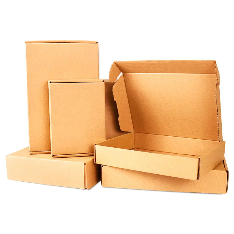Wholesale Clothing Underwear Extra Hard Packaging Express Brown Solid Color Kraft Paper Colored Mailer Box