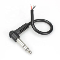 6.35mm stéréo Jack Plug guitare Audio Patch câble 2m TRS fil ouvert pour HDTV caméra moniteur ordinateur utilisation Mobile Angle droit 8K